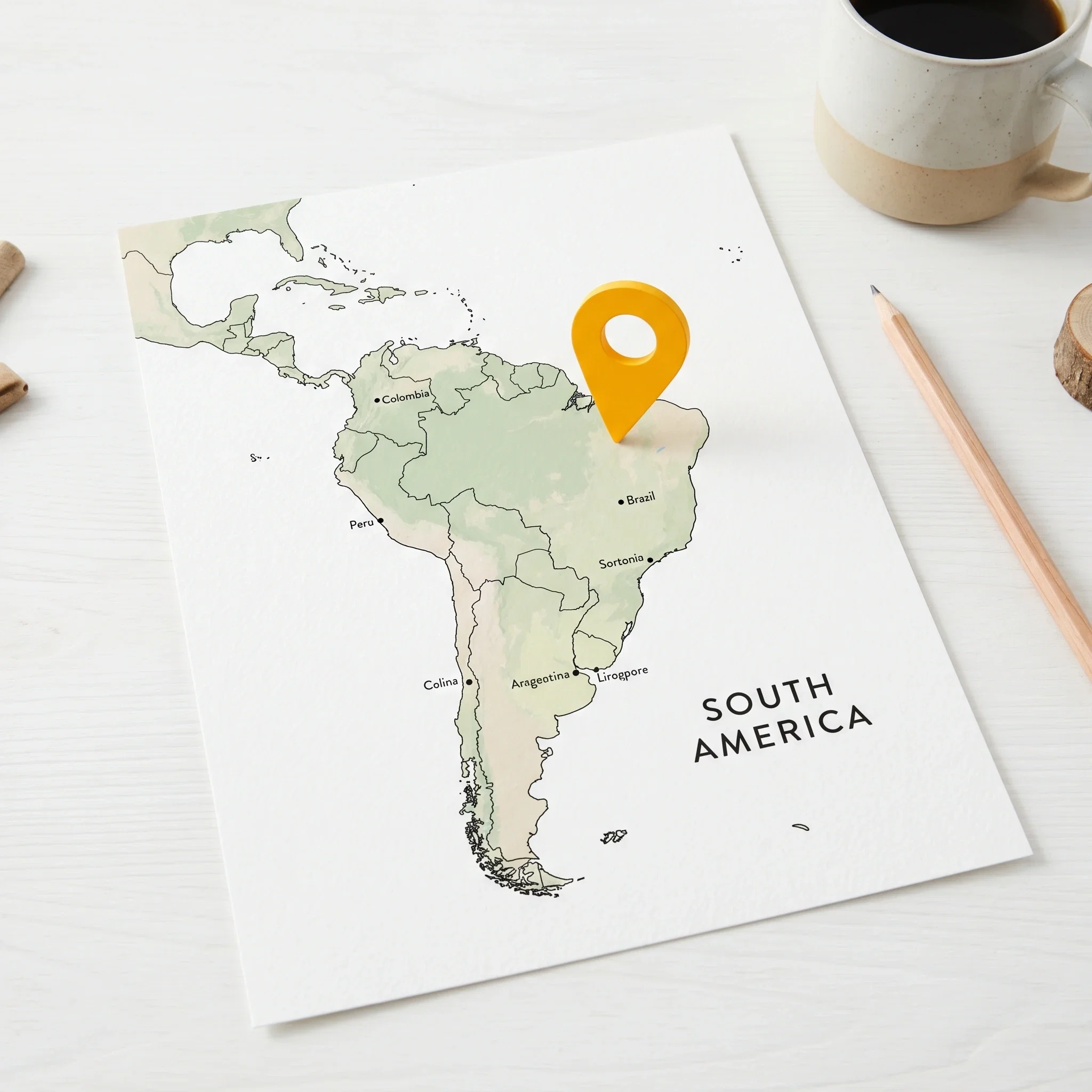 Map of South America highlighting Brazil for cross-border and LatAm market expansion.